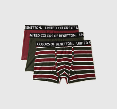 Pack of 3 Solid Colour & Striped Low Rise Briefs