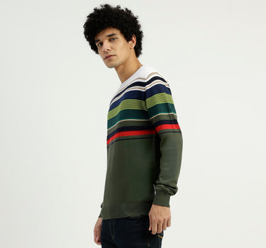 Regular Fit Round Neck Striped Sweater