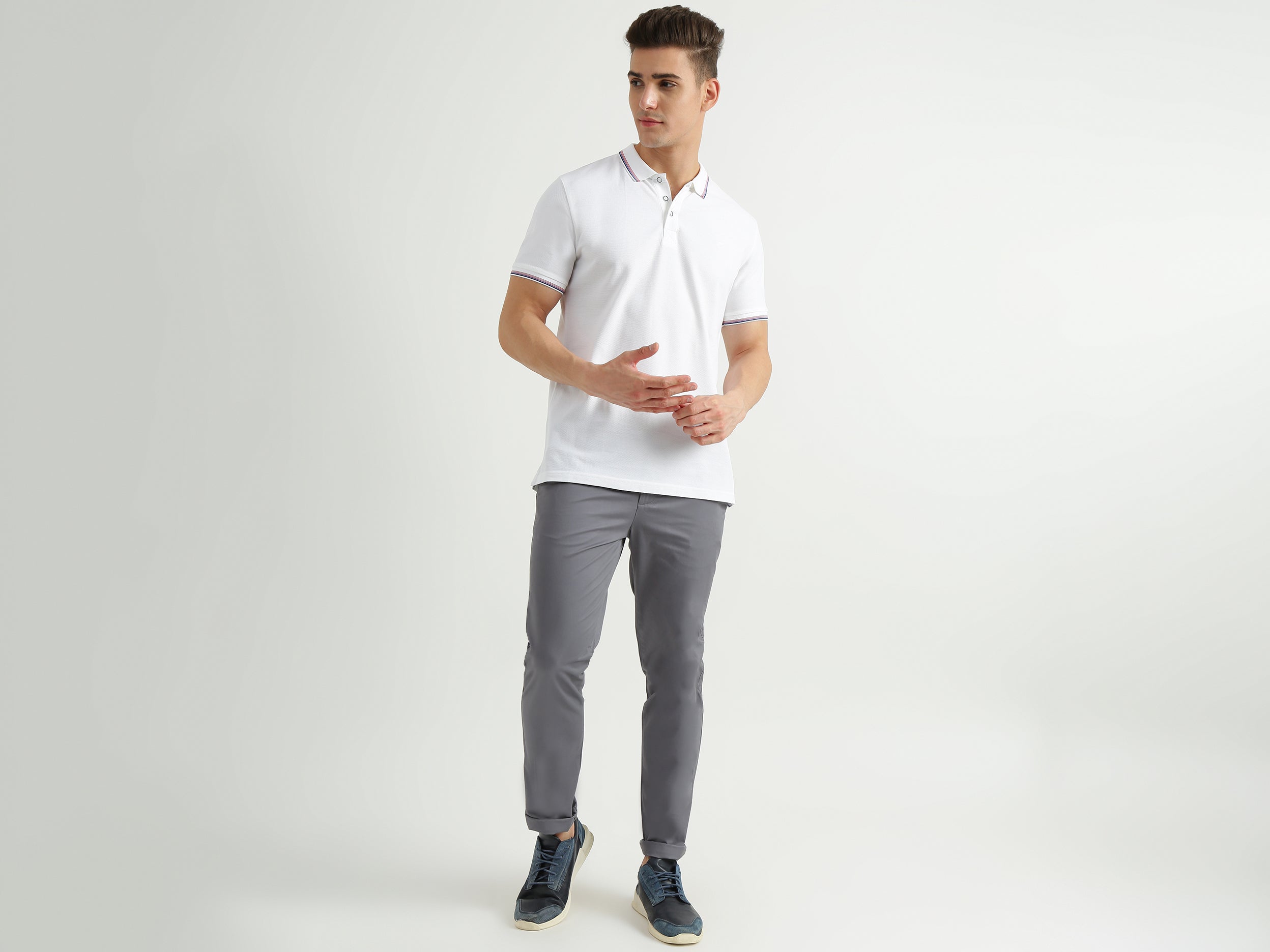 Mens Slim Fit Solid Trousers