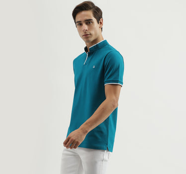 Men's Regular Fit Polo Neck Solid T-Shirt