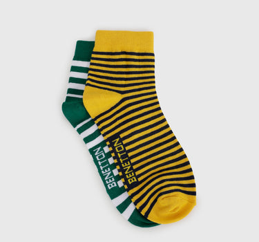 Pack of 2 Striped & Branded Socks