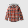 Boys Checked Hooded Shirt