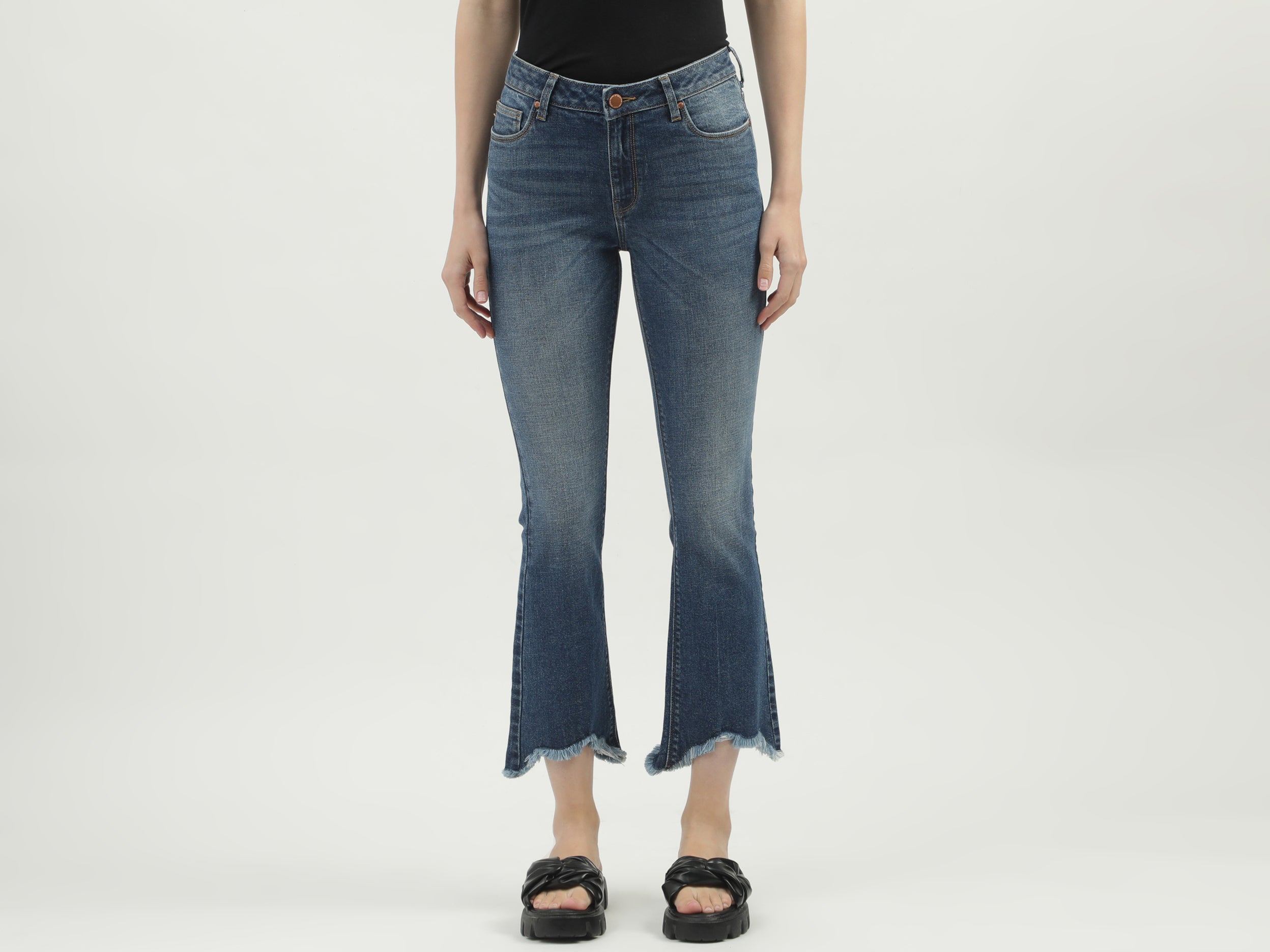 Women's Solid Bootcut Trousers