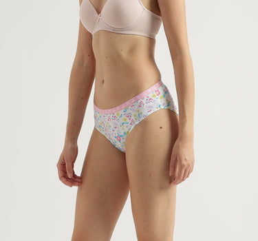 Pack of 3 Floral Print & Solid Colour Low Rise Briefs