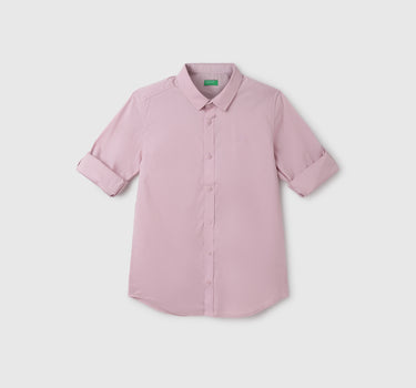 Regular Fit Spread Collar Solid Shirt