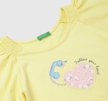 Cotton Printed Round Neck Girls T-shirts