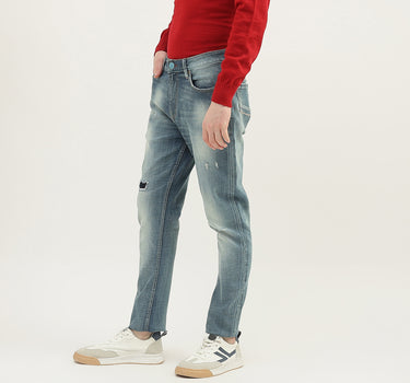 Men Solid Carrot Fit Jeans