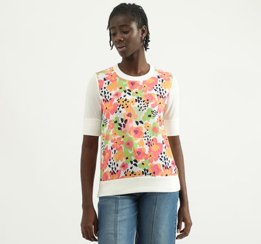 Women Printed Round Neck Top