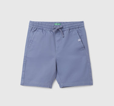 Boy's Solid Regular Fit Shorts with Drawstring Closure