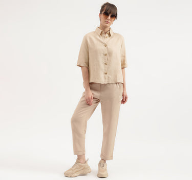 Regular Fit Spread Collar Solid Shirt