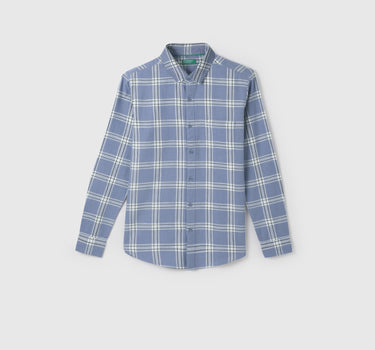 Men's Slim Fit Spread Collar Checked Shirts