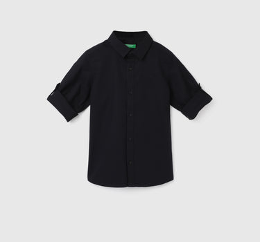 Boy's Regular Fit Spread Collar Solid Shirts