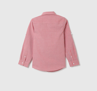 Boys Striped Spread Collar Shirt