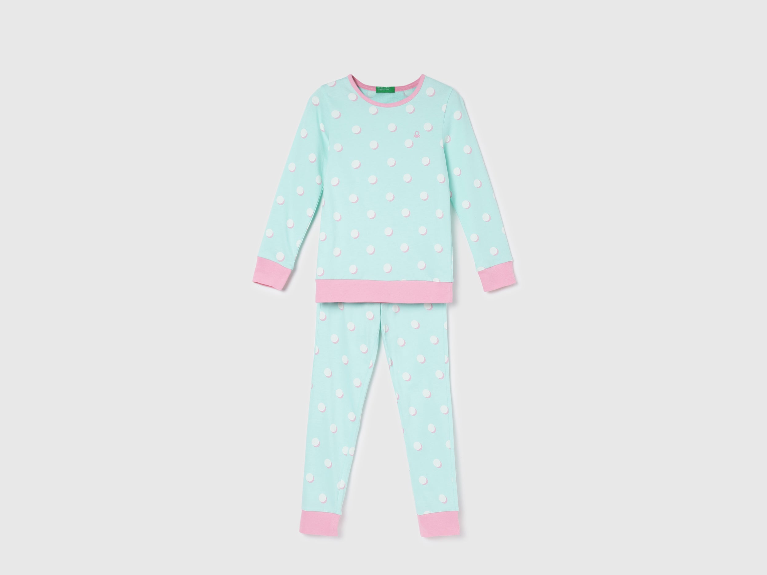 Regular Fit Full Sleeve Polka Dot T-Shirt and Polka Dot Pyjama Set