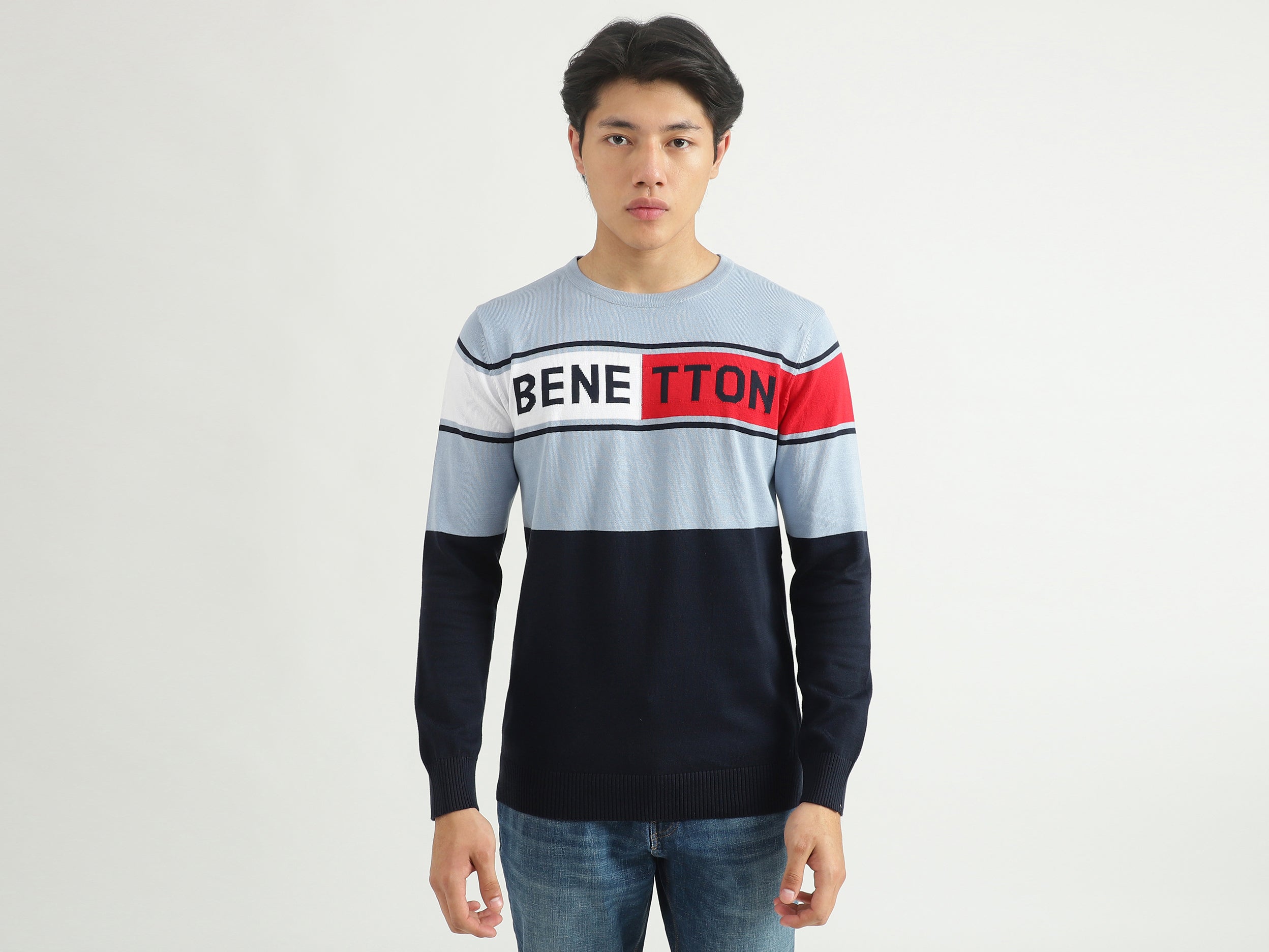 Mens Colorblock Trui Men Colorblock Sweater – United Colors Of