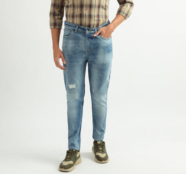 Men Solid Carrot Fit Jeans