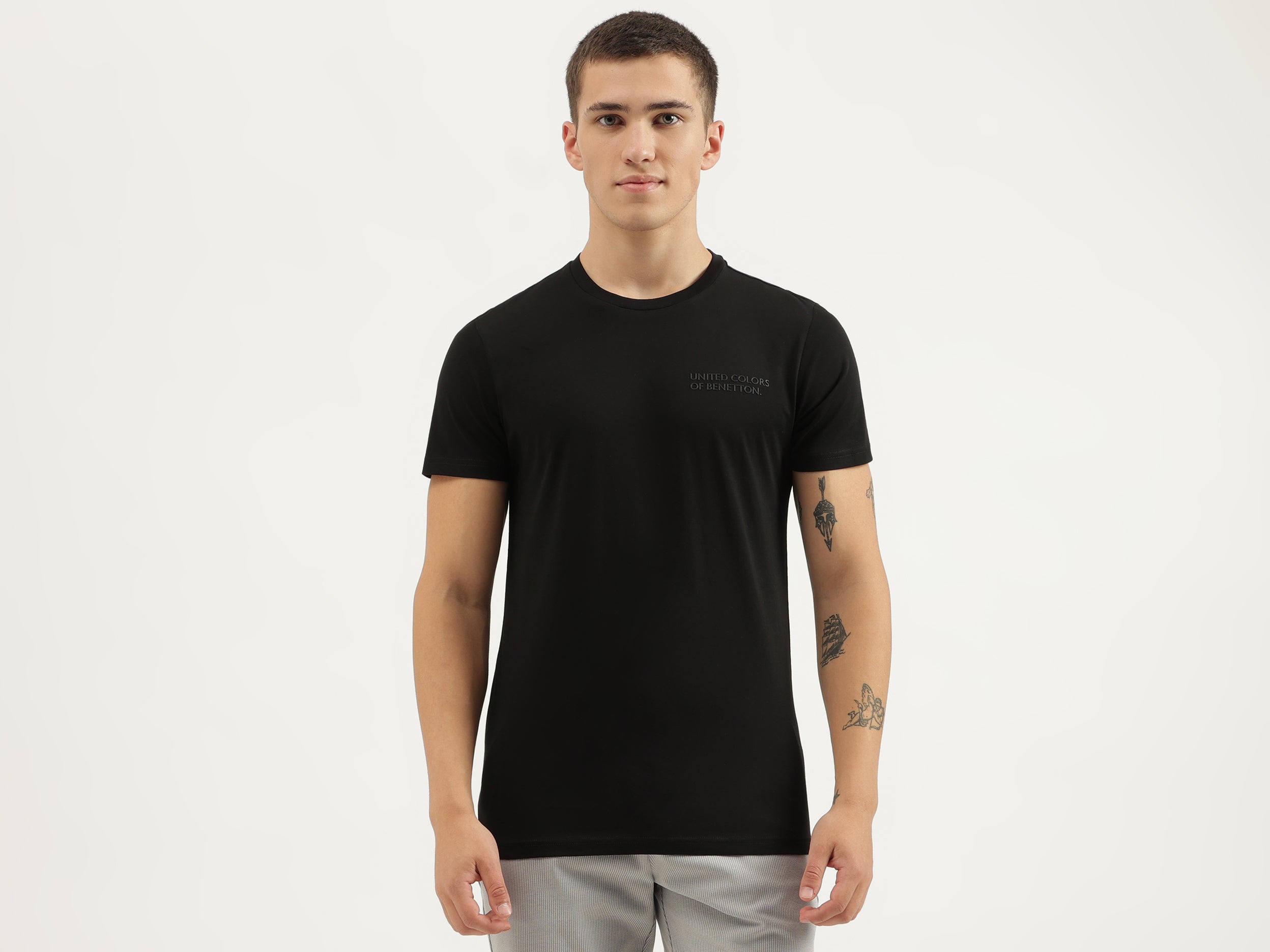 Regular Fit Round Neck Solid T-shirts