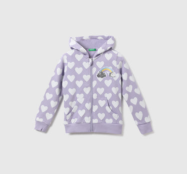 Girls Printed Hooded Neck Sweatshirt