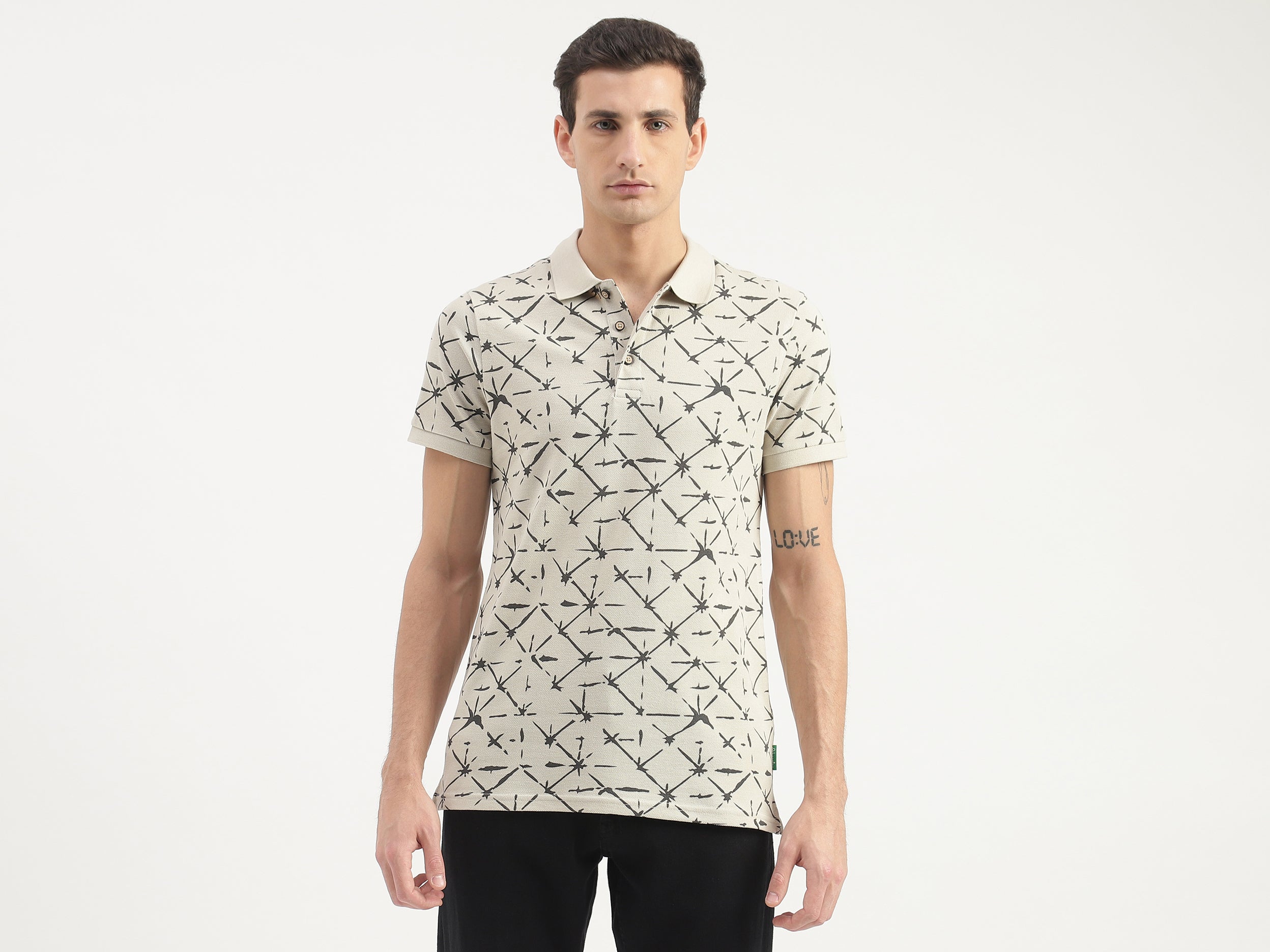 Abstract Printed Polo T-Shirt