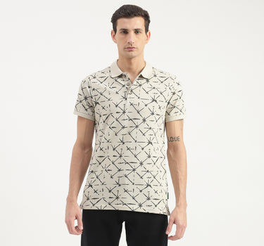 Abstract Printed Polo T-Shirt