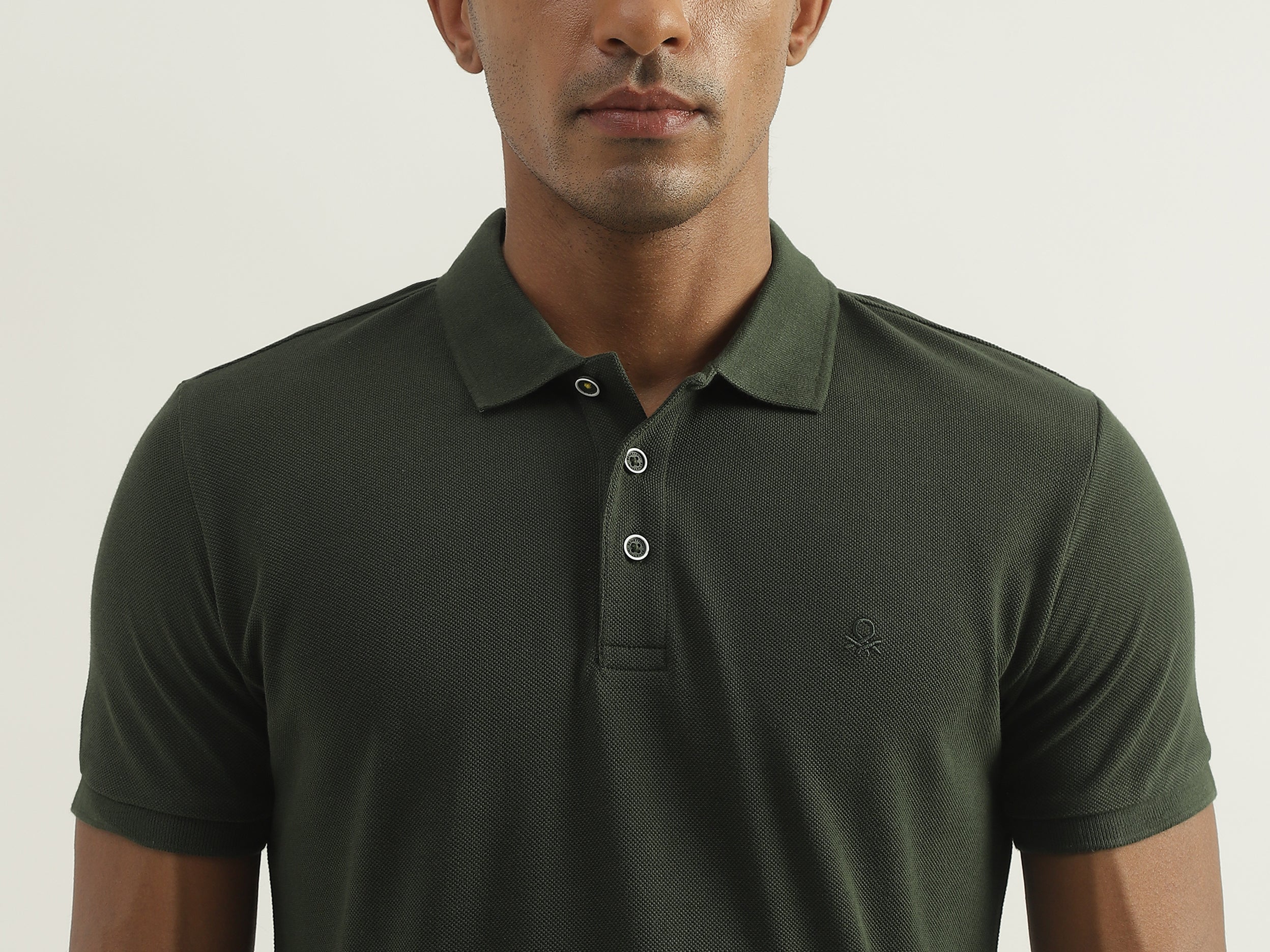 Solid Olive Polo T-Shirt - Main Image
