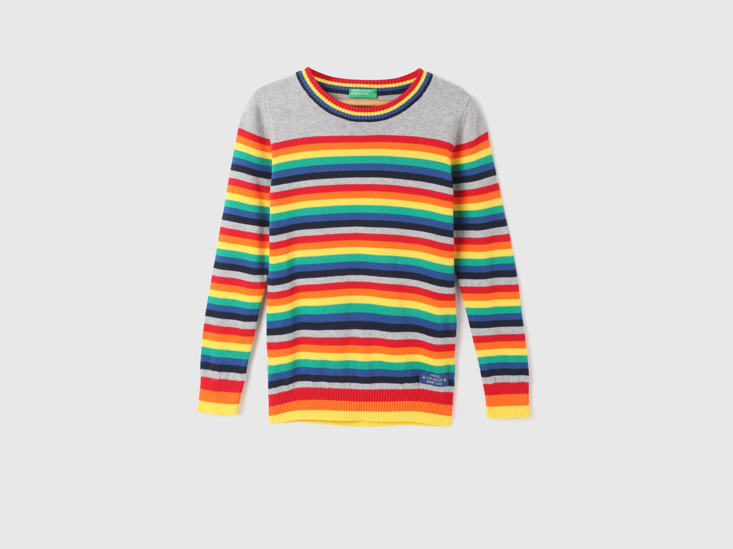 Boy's Regular Fit Round Neck Striped Sweaters