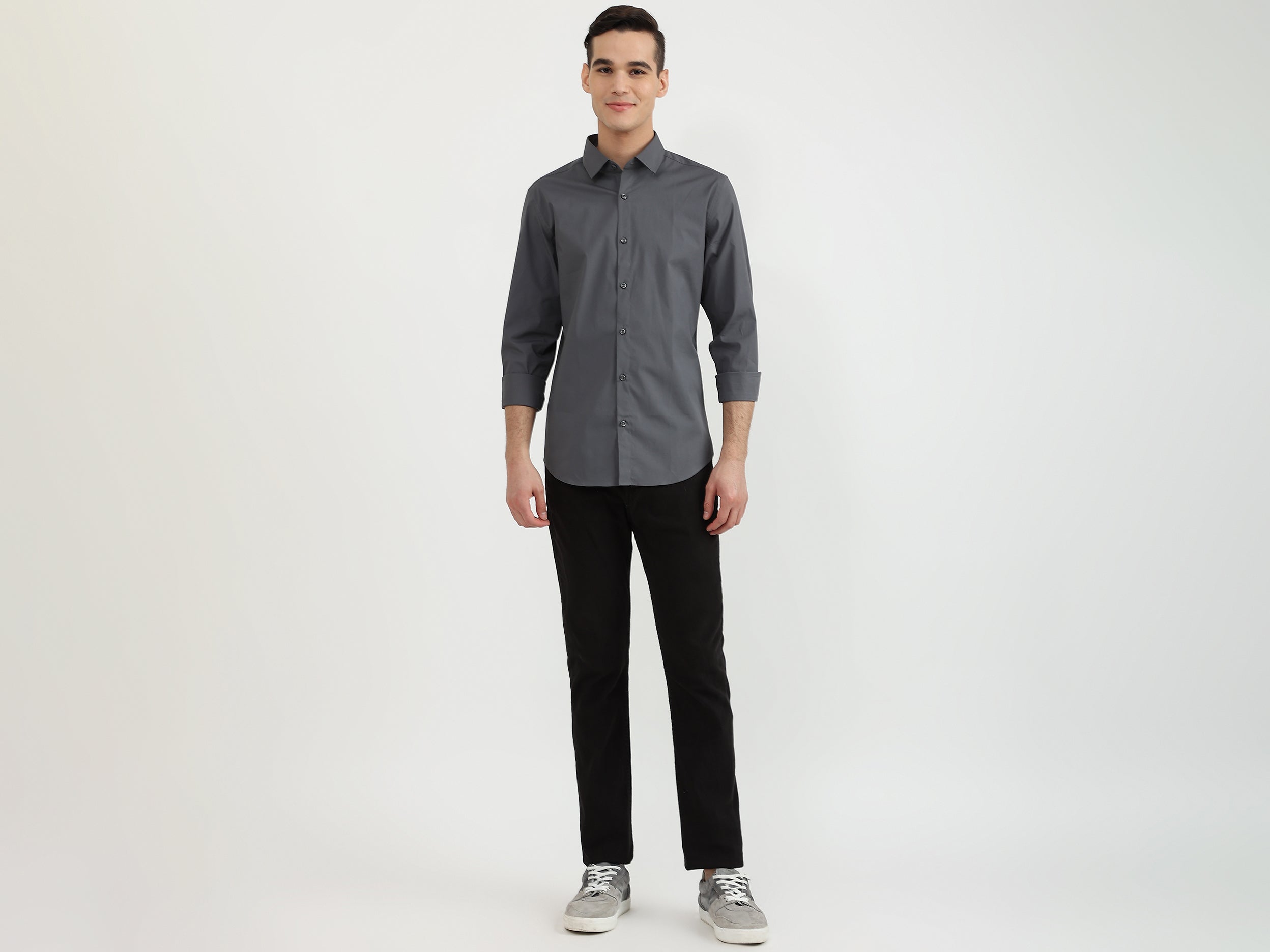 Mens Slim Fit Solid Shirt