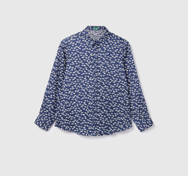 Viscose Printed Spread Collar Women Shirts