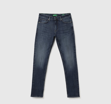 Solid Mid Rise Slim Tapered Fit Jeans