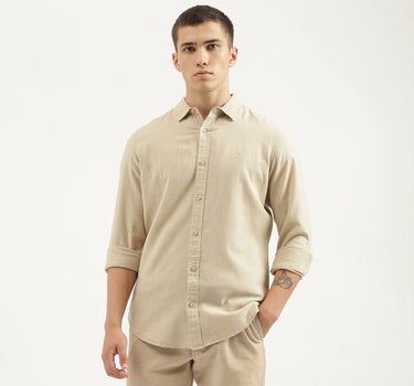 Slim Fit Spread Collar Solid Shirts