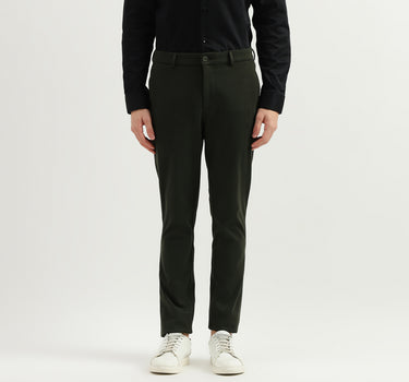 Solid Mid Rise Slim Fit Trousers