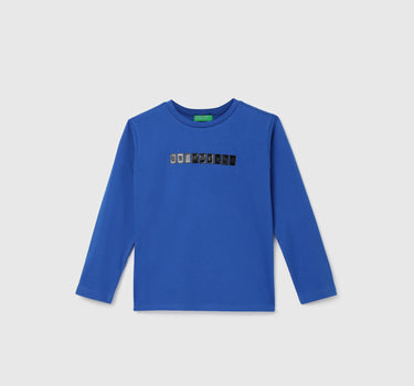 Boy's Regular Fit Crew Neck Applique T-shirt