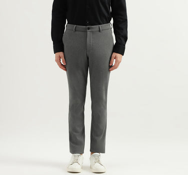 Solid Mid Rise Slim Fit Trousers