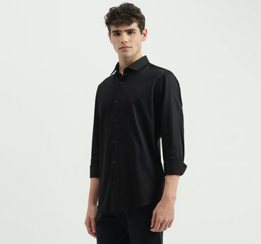 Regular Fit Spread Collar Solid Shirt