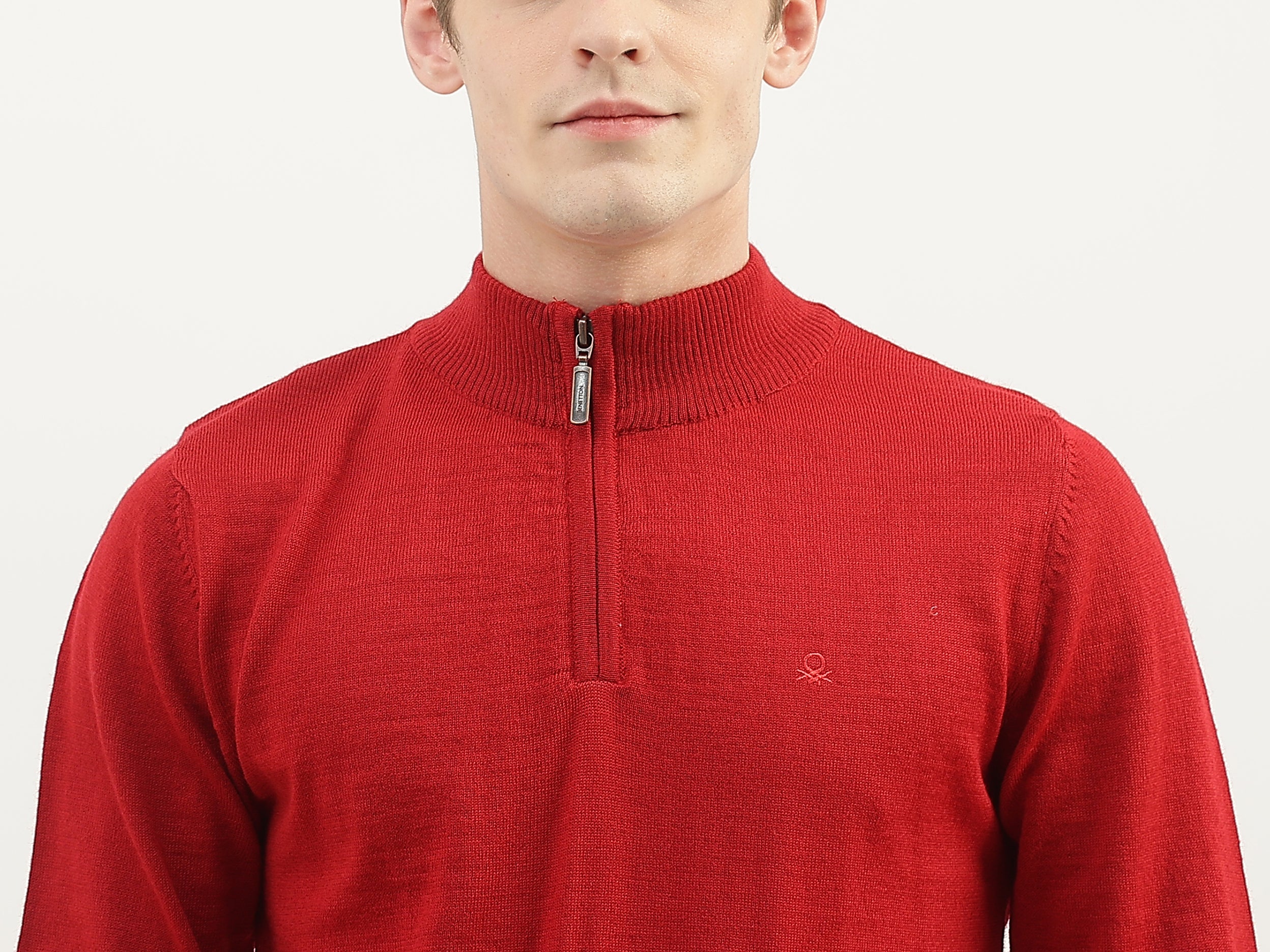 Men Solid High Neck Sweater – United Colors of Benetton Store