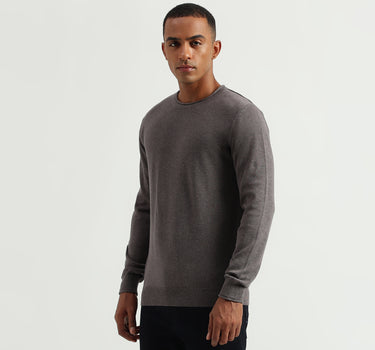 Men's Regular Fit Round Neck Solid Sweaters