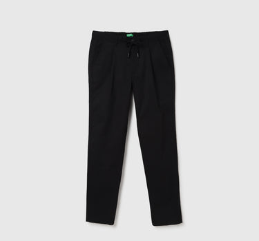 Solid Relaxed Fit Trousers