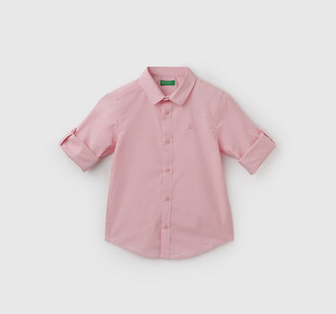 Regular Fit Spread Collar Solid Shirt