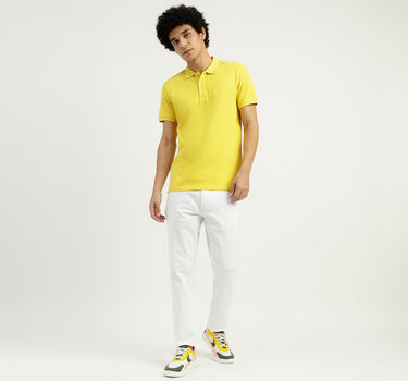 Regular Fit Ribbed Collar Solid T-Shirt