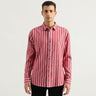 Men's Slim Fit Spread Collar Striped Shirts