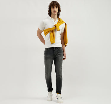 Polo Neck Solid Pattern T-Shirt