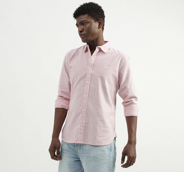 Cotton Striped Spread Collar Mens Shirts