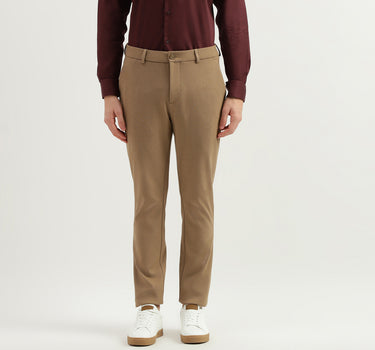 Solid Mid Rise Slim Fit Trousers