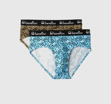 Pack of 2 Typographic Print Low Rise Briefs