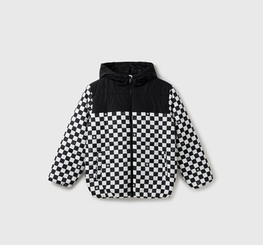 Boy's Regular Fit Hooded Neck Checked Jacket