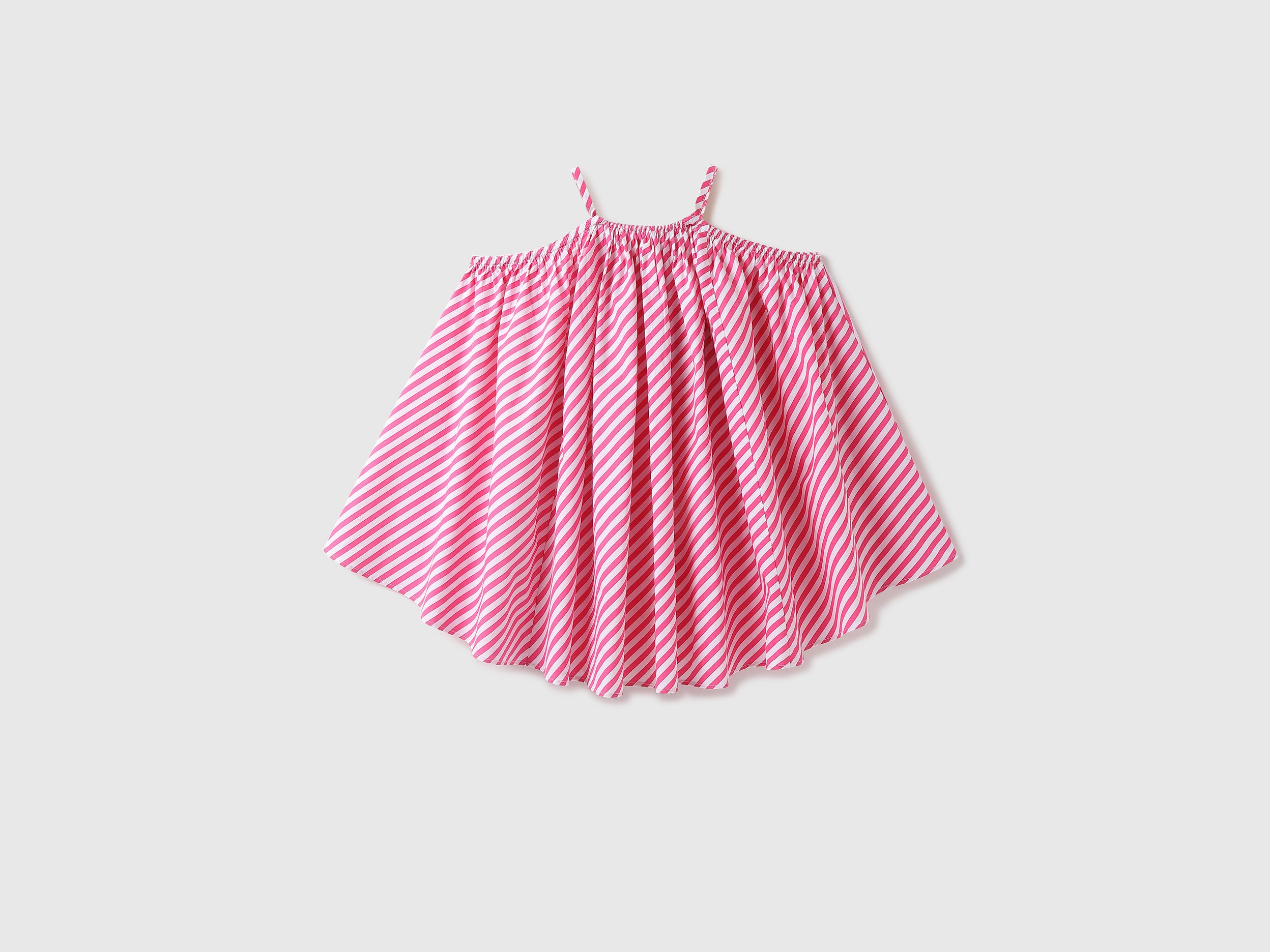 Girls Striped Shoulder Strap Dress