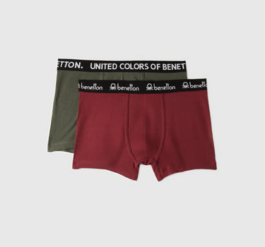 Pack of 2 Solid Colour Low Rise Boxer Briefs