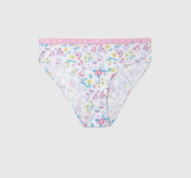 Pack of 3 Floral Print & Solid Colour Low Rise Briefs