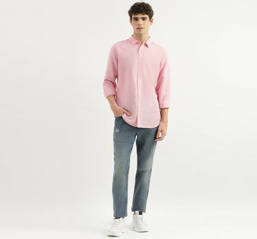 Slim Fit Spread Collar Solid Shirt