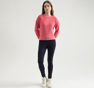 Regular Fit Crew Neck Solid Women's Sweatshirt